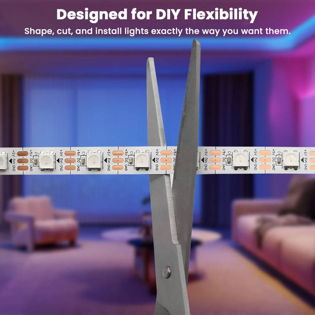 5m RGBIC LED Strip Lights 5V with Smart Controller Adaptor - Image 12