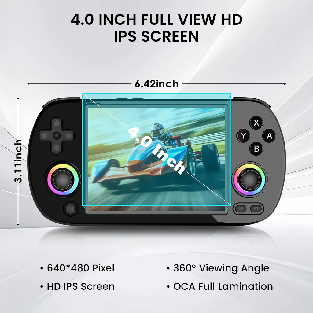 ANBERNIC- RG40XX H 4.0 inch Handheld Game Console with 30+ Emulators - Image 6