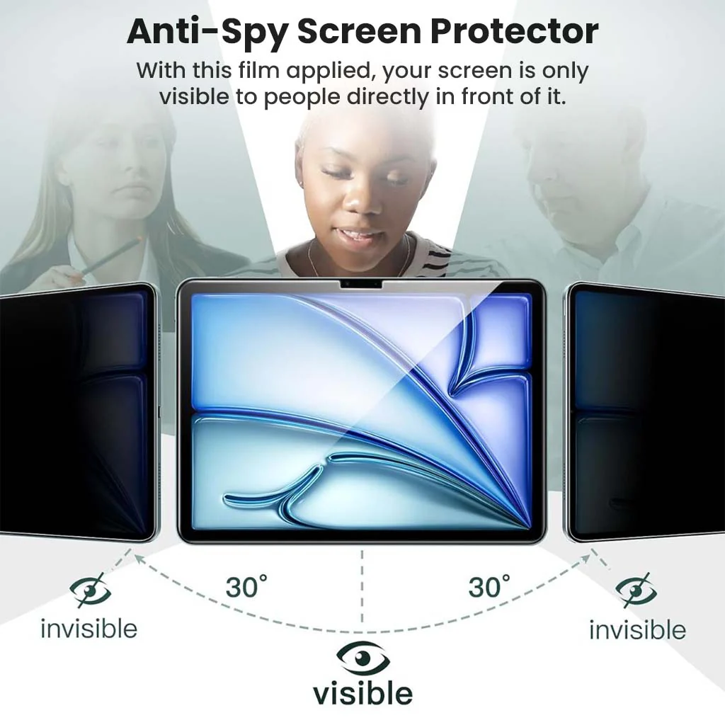 Anti Spy Privacy Tempered Glass Screen Protector for iPad Air 11 M2/ M3 - Image 3