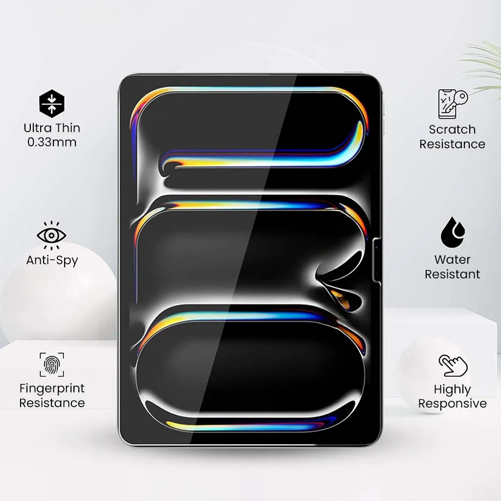 Anti Spy Privacy Tempered Glass Screen Protector for iPad Pro 11 M4 2024 - Image 3