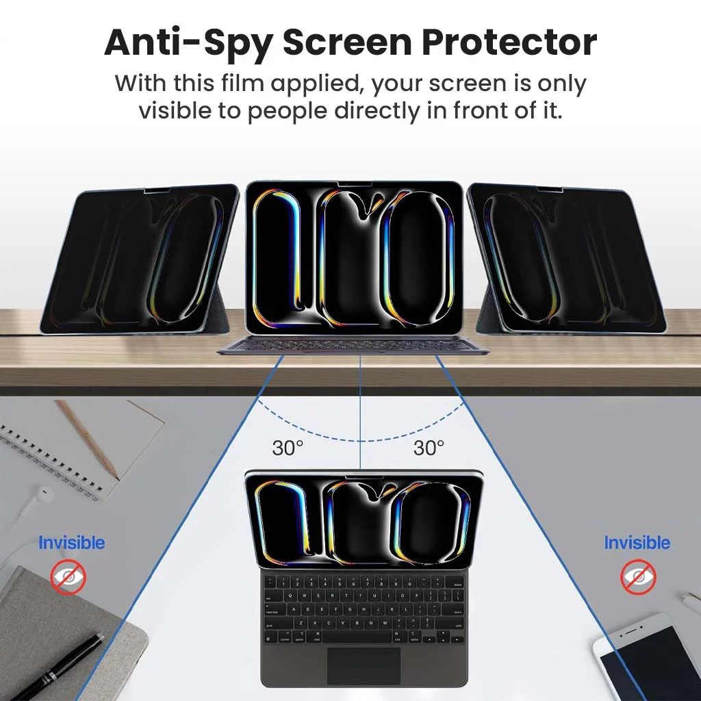 Anti Spy Privacy Tempered Glass Screen Protector for iPad Pro 11 M4 2024 - Image 4