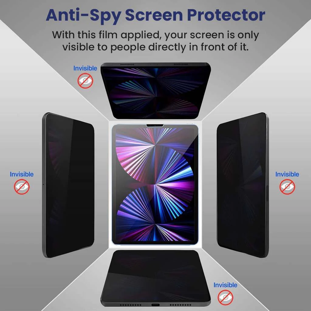 Anti Spy Privacy Tempered Glass Screen Protector for iPad Air 5th/4th & iPad Pro 11 - Image 2