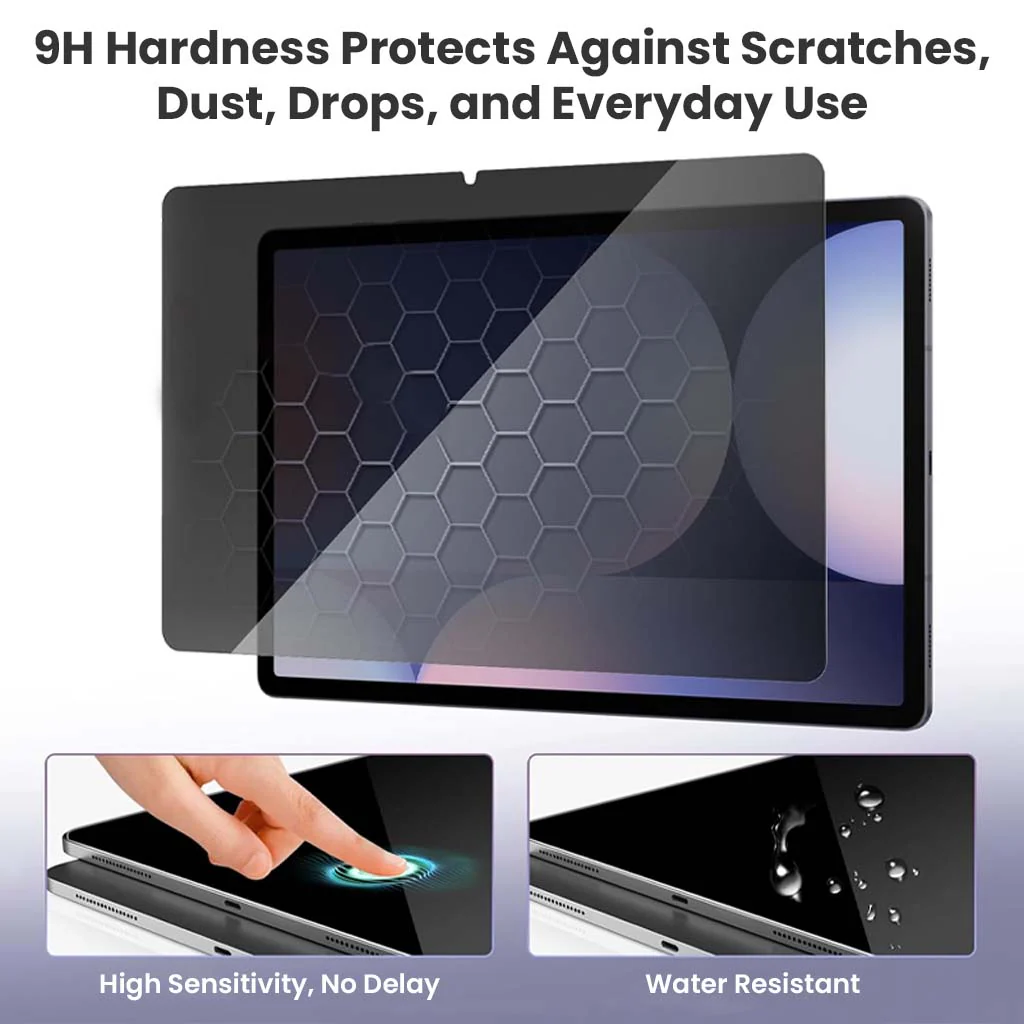 Anti Spy Privacy Tempered Glass Screen Protector for Samsung Galaxy Tab S9 FE/ S9/ S8/ S7 - Image 8