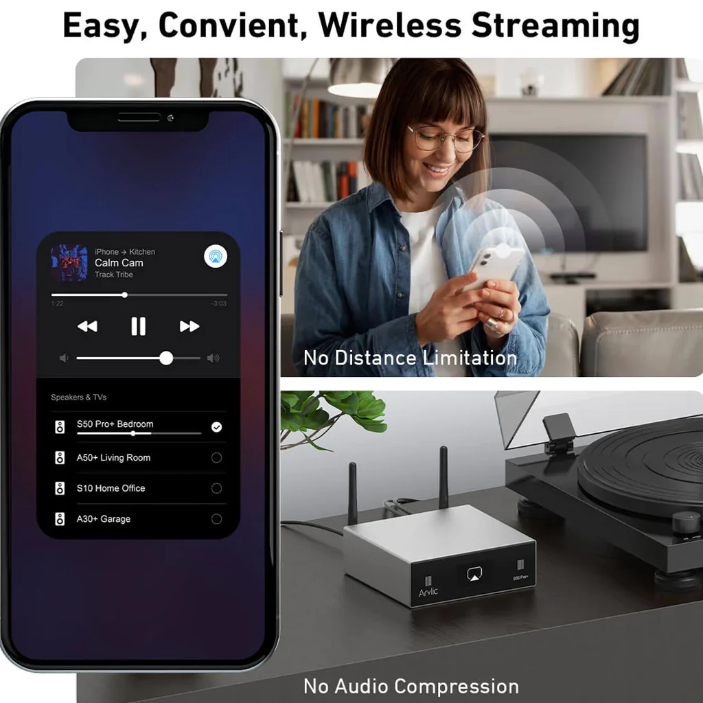 ARYLIC - S50 Pro+ Wireless Stereo Preamplifier With aptX HD & ES9023 DAC - Image 4