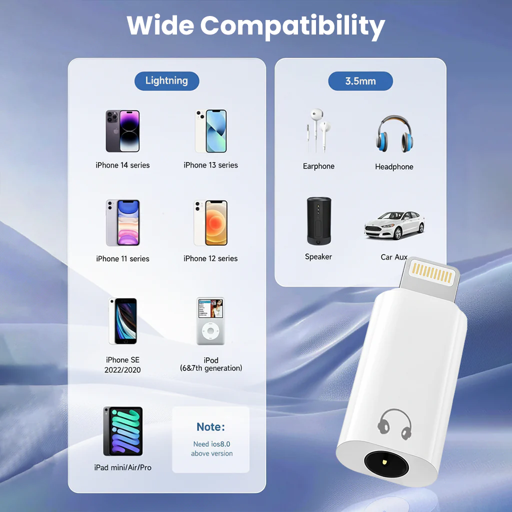 AUDIOCULAR- A18X Lightning to 3.5mm Portable Audio Adapter - Image 9