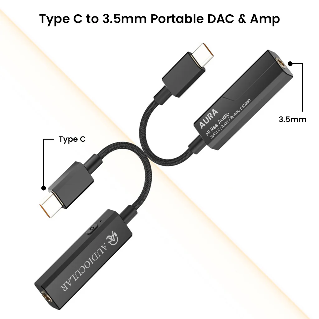 AUDIOCULAR - AURA Hi-Res Portable DAC & Amp with CS43131 DAC + SGM8262 AMP Chipset - Image 6
