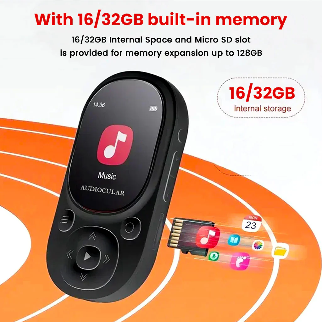 AUDIOCULAR - M11 Portable Mp3 Player with Clip Design - Image 12