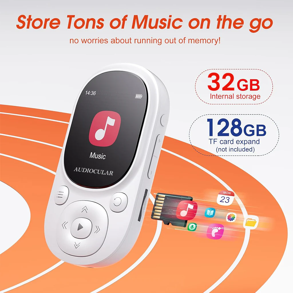 AUDIOCULAR - M11 Portable Mp3 Player with Clip Design - Image 28