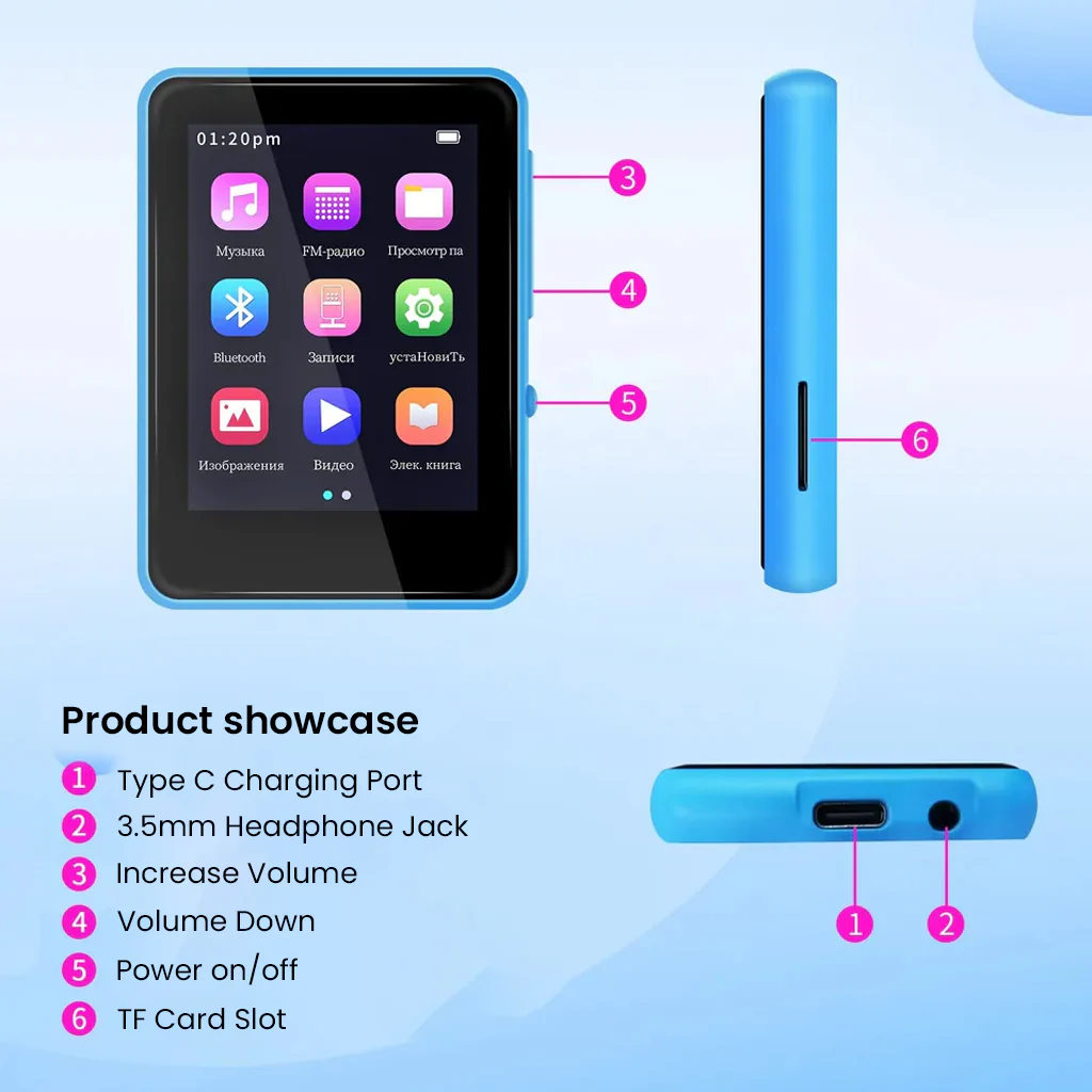 AUDIOCULAR M31 Portable Mp3 Music Player with Bluetooth - Image 7