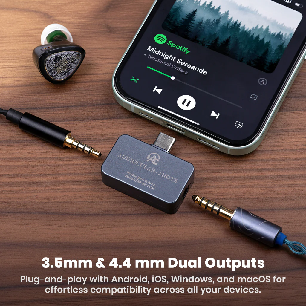 AUDIOCULAR - NOTE Hi-Res Portable DAC & Amp with KT02H20 DAC + OPA97220 AMP Chipset - Image 6