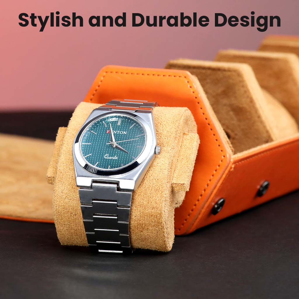 TECPHILE-  RESO Watch Box Holder Organizer Case with 3 Slot - Image 4