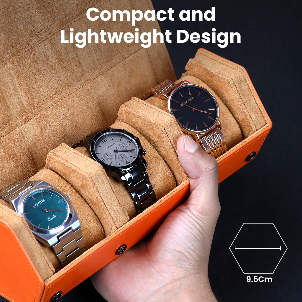 TECPHILE-  RESO Watch Box Holder Organizer Case with 3 Slot - Image 9