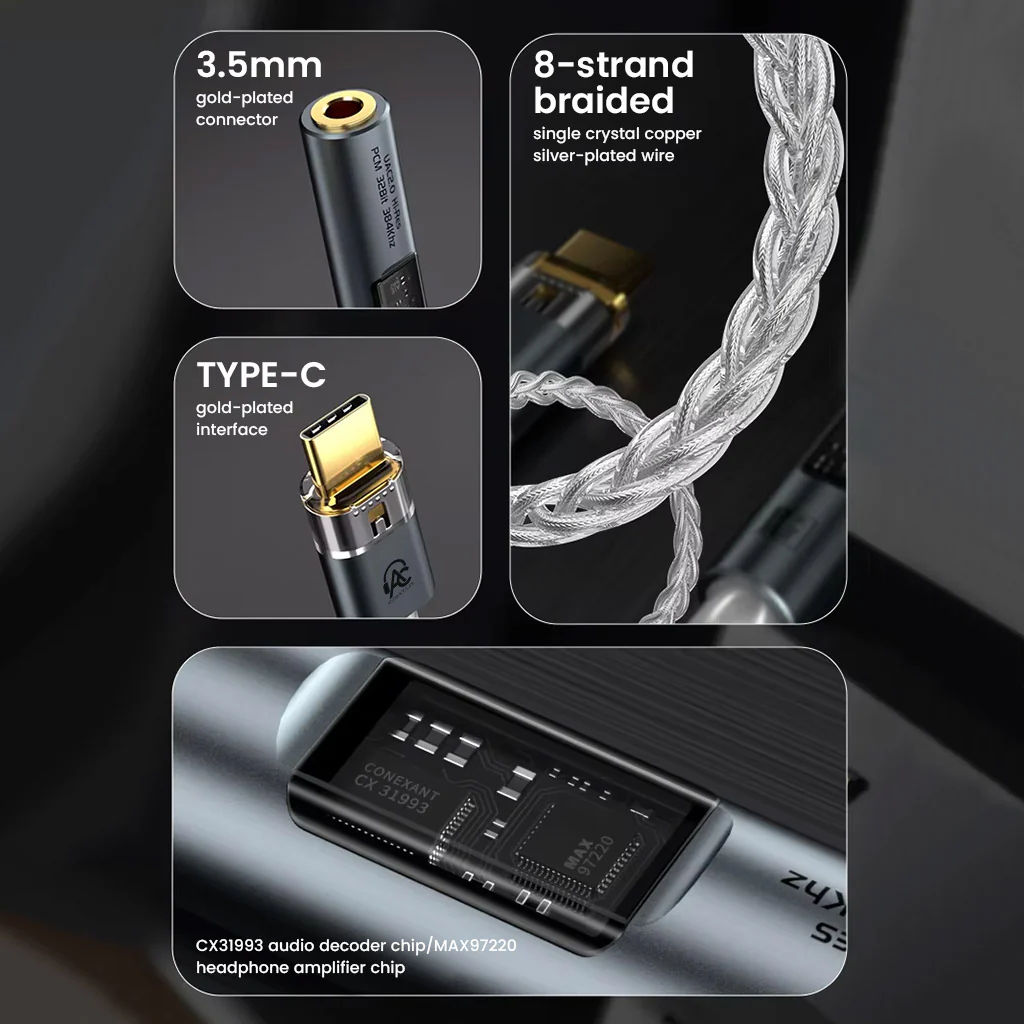 AUDIOCULAR - SPARK Hi-Res Portable DAC Dongle CX31993 + MAX Amp - Image 7