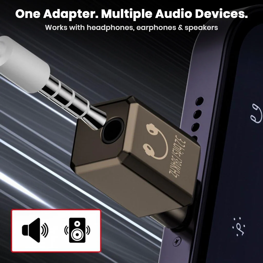 AUDIOCULAR A16X USB-C to 3.5mm HiFi DAC Audio Adapter 32bit 384kHz - Image 3