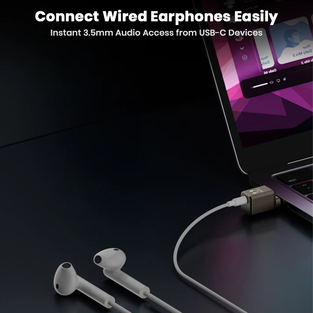 AUDIOCULAR A16X USB-C to 3.5mm HiFi DAC Audio Adapter 32bit 384kHz - Image 7