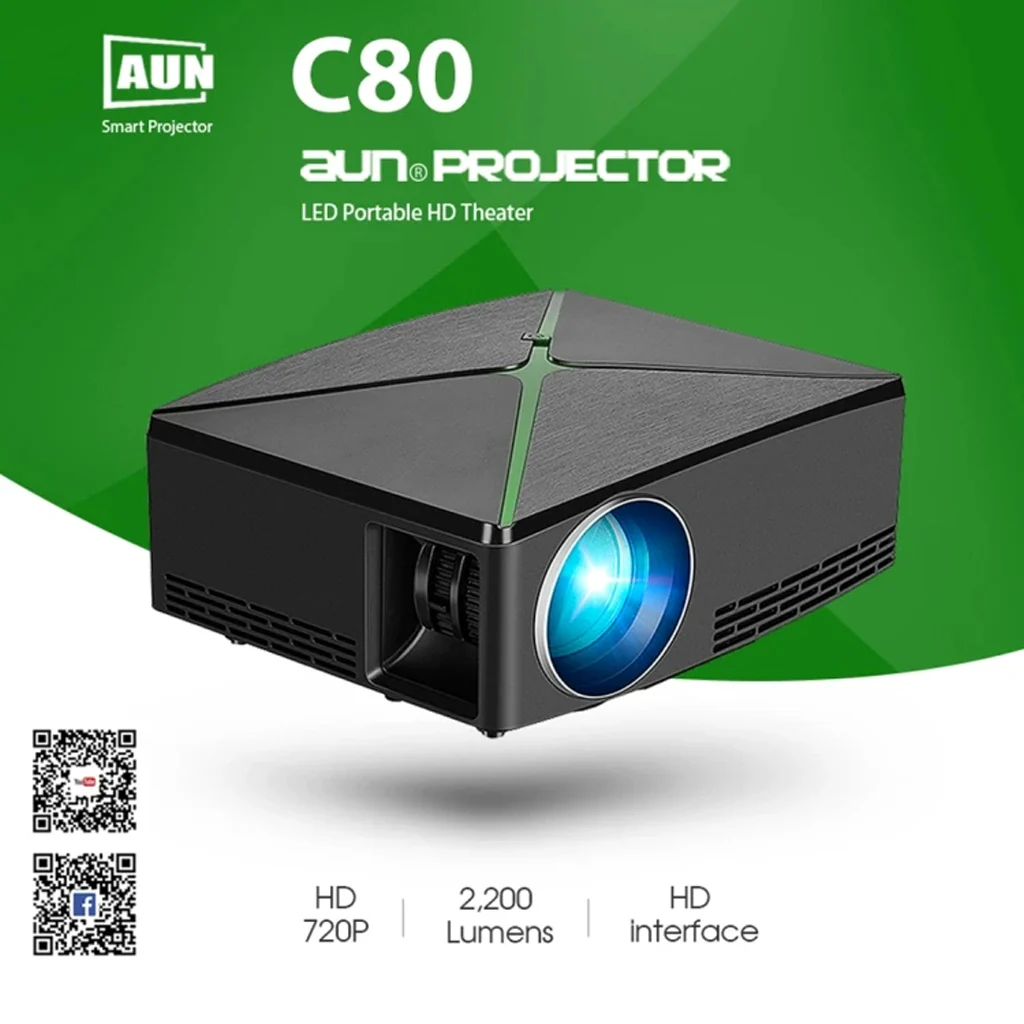 AUN - C80 LED Projector - Image 5