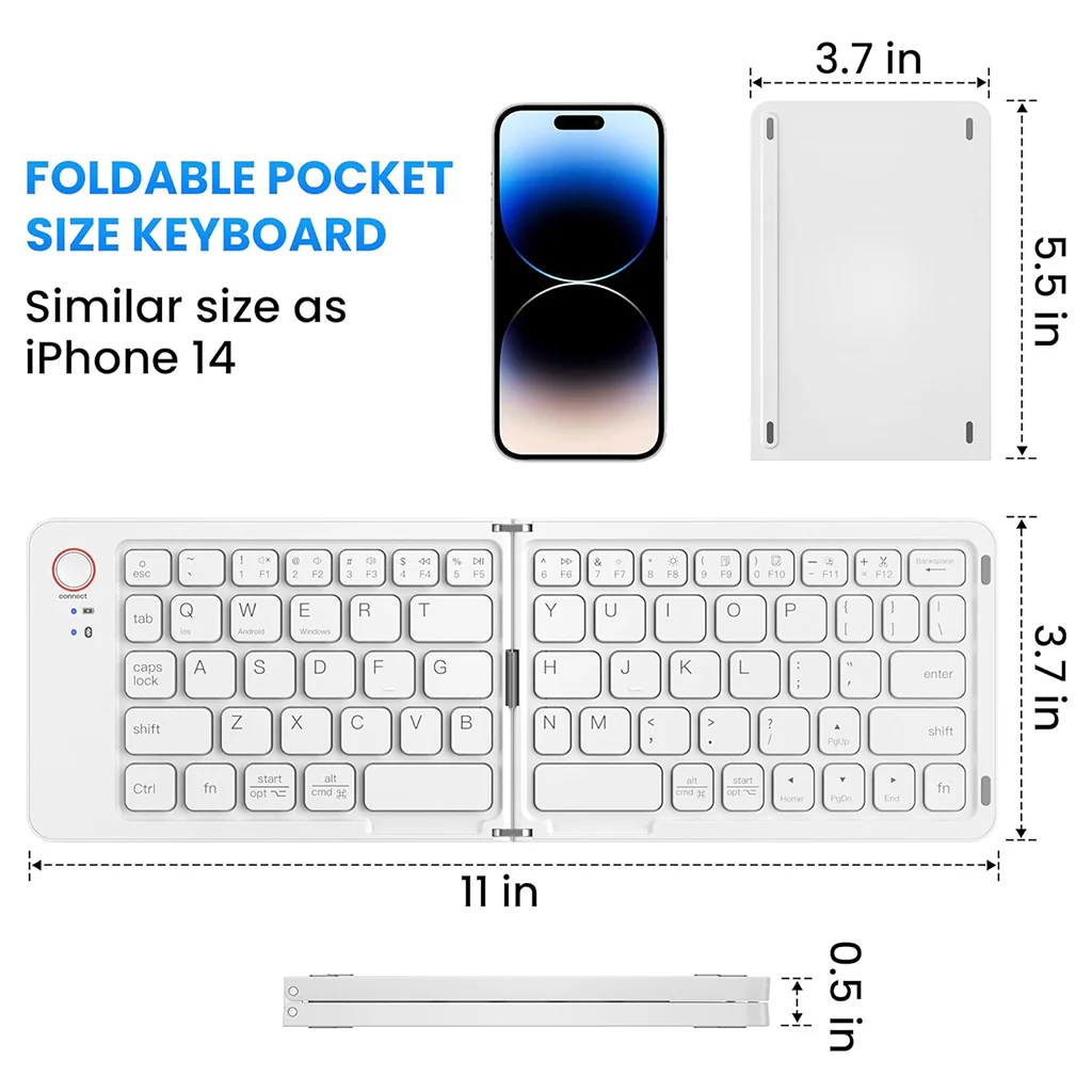 B023 Portable Wireless Multi-Device Foldable Keyboard - Image 11