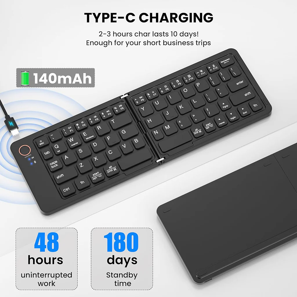B023 Portable Wireless Multi-Device Foldable Keyboard - Image 3