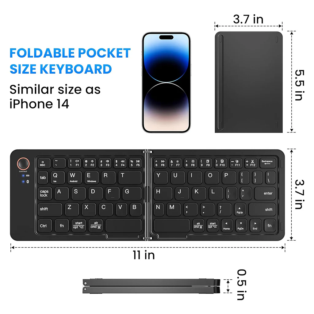 B023 Portable Wireless Multi-Device Foldable Keyboard - Image 5