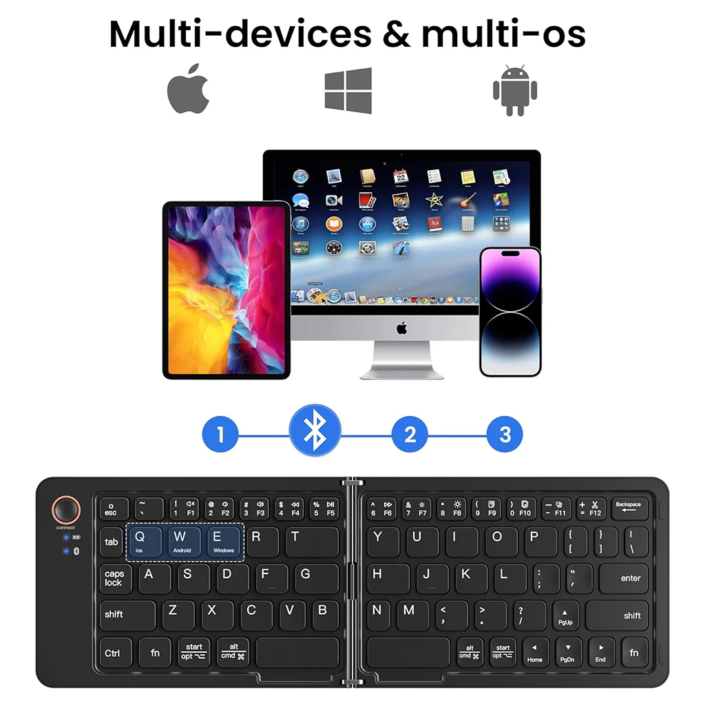 B023 Portable Wireless Multi-Device Foldable Keyboard - Image 6