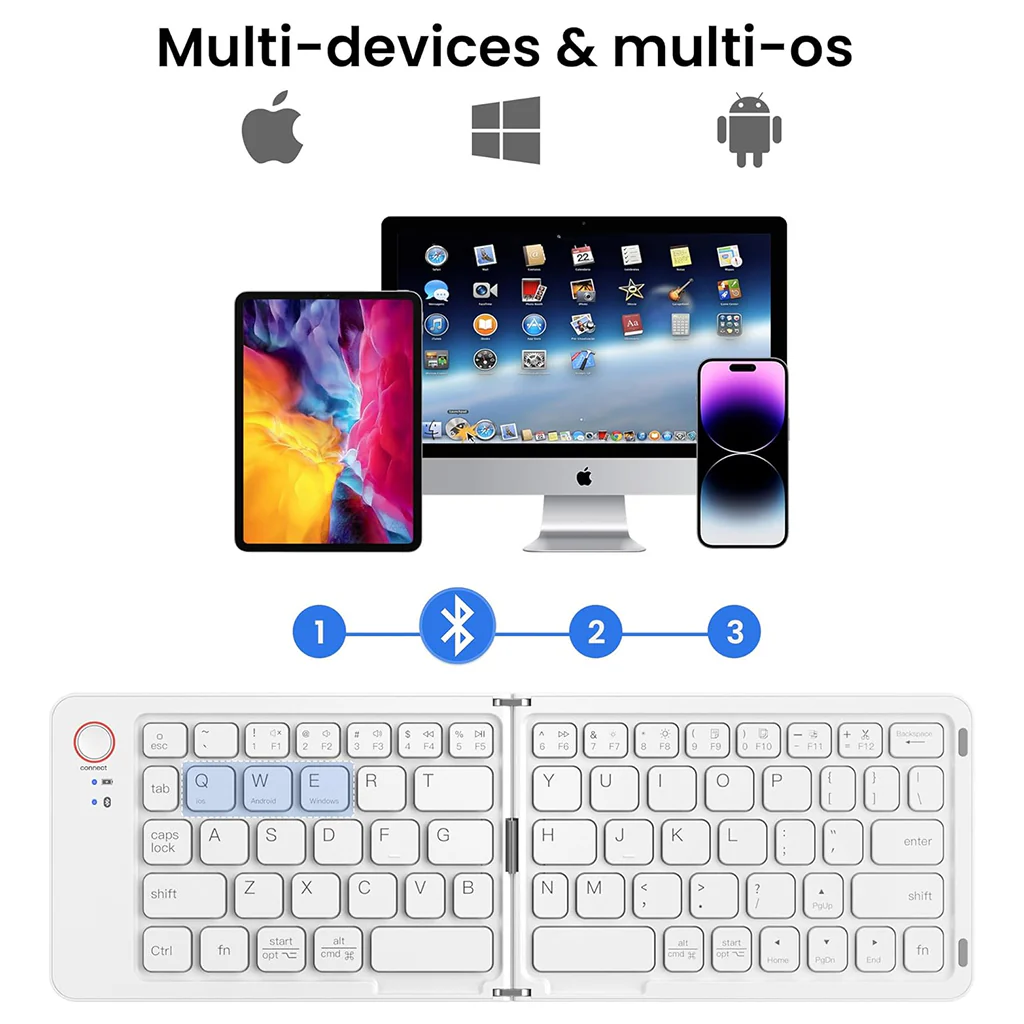 B023 Portable Wireless Multi-Device Foldable Keyboard - Image 9