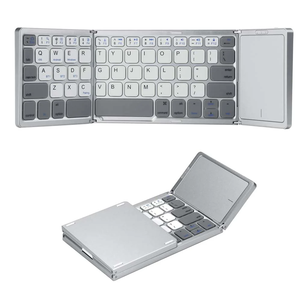 B089T Tri Fold Foldable Bluetooth Keyboard with Touchpad - Image 11