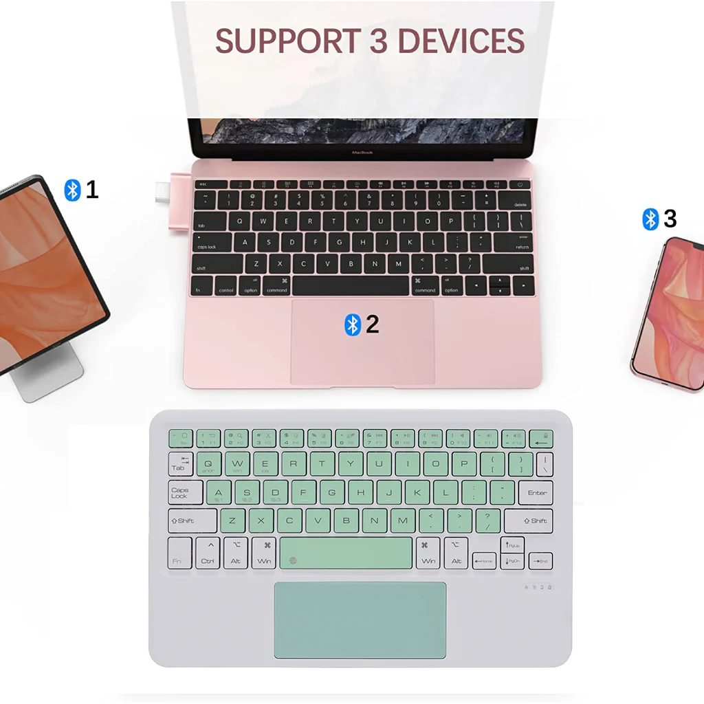 TECPHILE - B102 Wireless Keyboard with Touchpad - Image 34