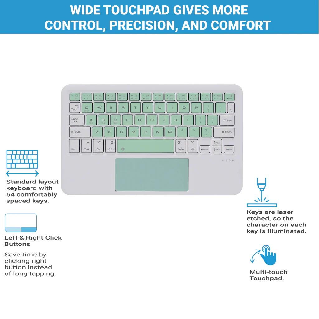TECPHILE - B102 Wireless Keyboard with Touchpad - Image 37