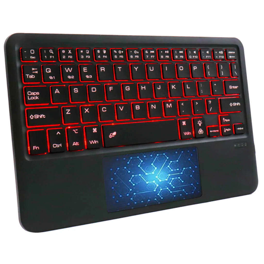 B102D Bluetooth Wireless Keyboard with Multi-Touch Trackpad, 7 Color Backlit