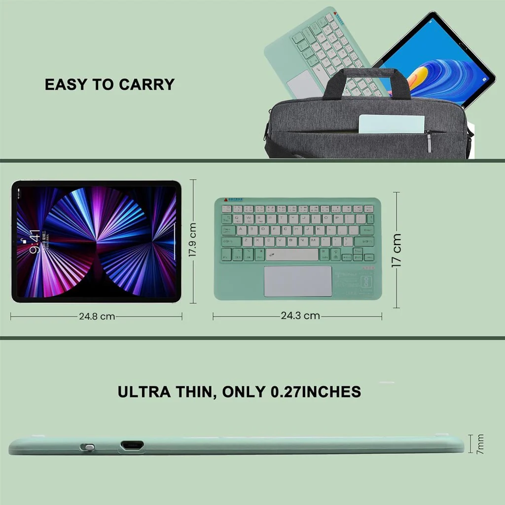 B102D Bluetooth Wireless Keyboard with Multi-Touch Trackpad, 7 Color Backlit - Image 12
