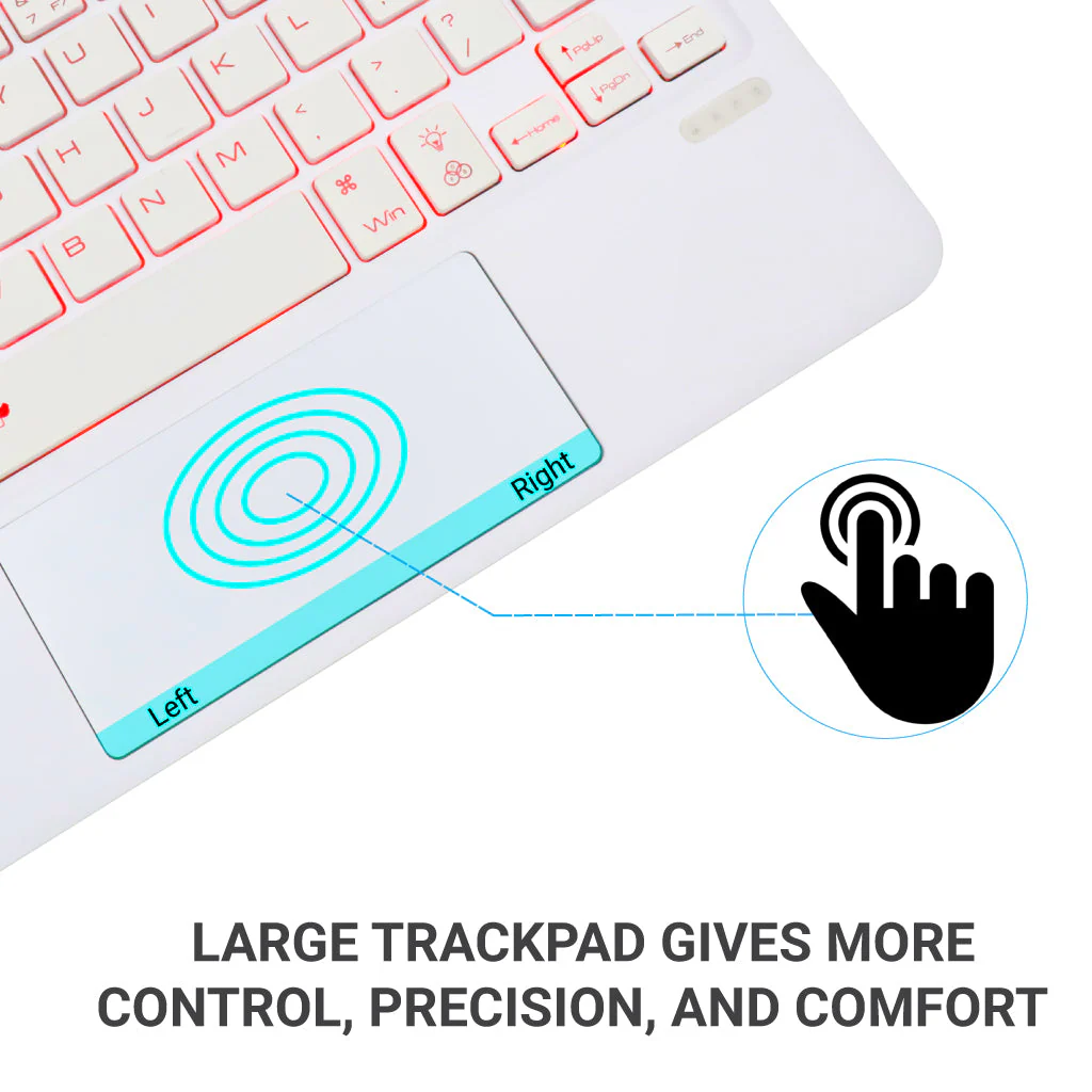 B102D Bluetooth Wireless Keyboard with Multi-Touch Trackpad, 7 Color Backlit - Image 18