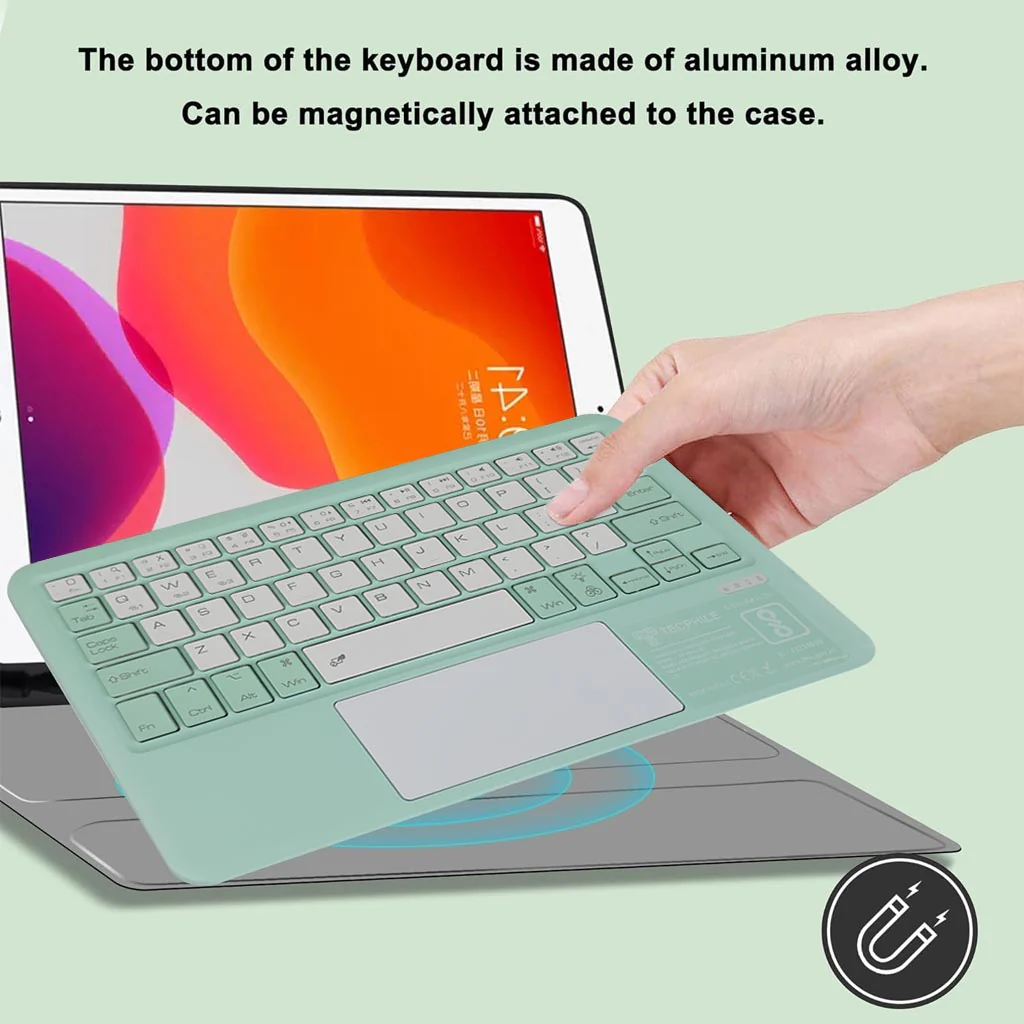B102D Bluetooth Wireless Keyboard with Multi-Touch Trackpad, 7 Color Backlit - Image 8