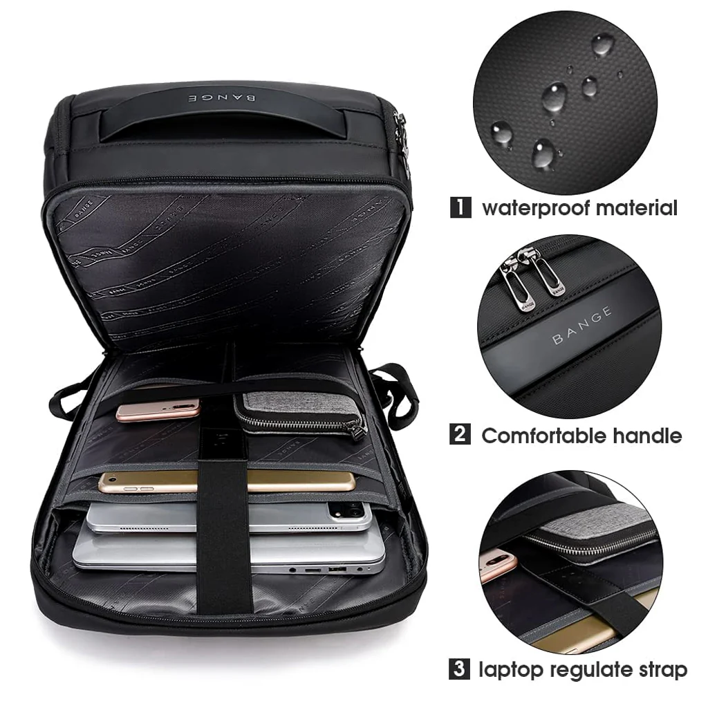 BANGE - 2517 23L Smart Travel Backpack with Charging Port - Image 3