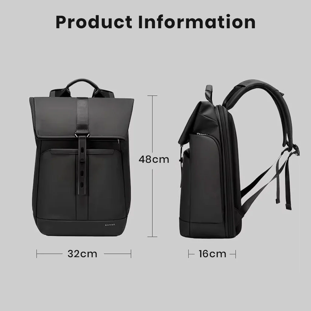 BANGE - 2888 Roll Top Laptop Backpack 20L-30L Expendable Travel Bag - Image 8