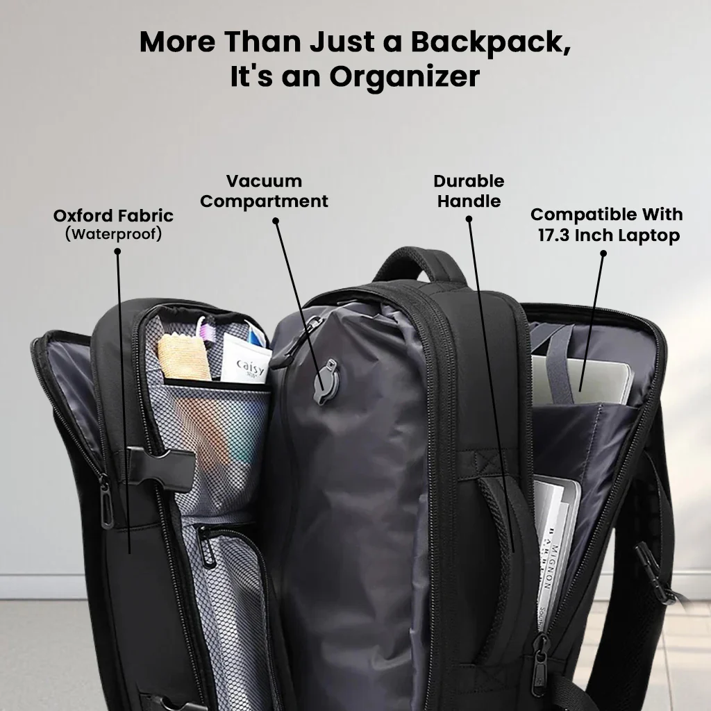 BANGE - 3028 35L Smart Travel Backpack with USB Port Fit for 17.3 - Image 3