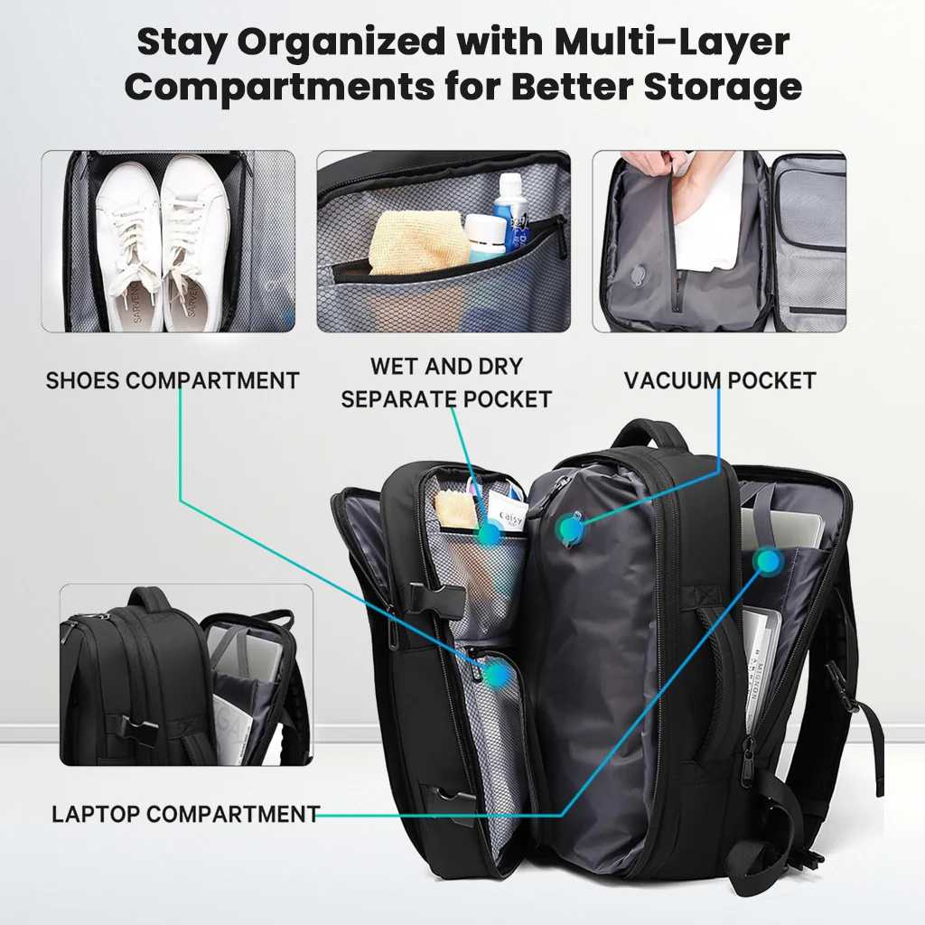 BANGE - 3028 35L Smart Travel Backpack with USB Port Fit for 17.3 - Image 6