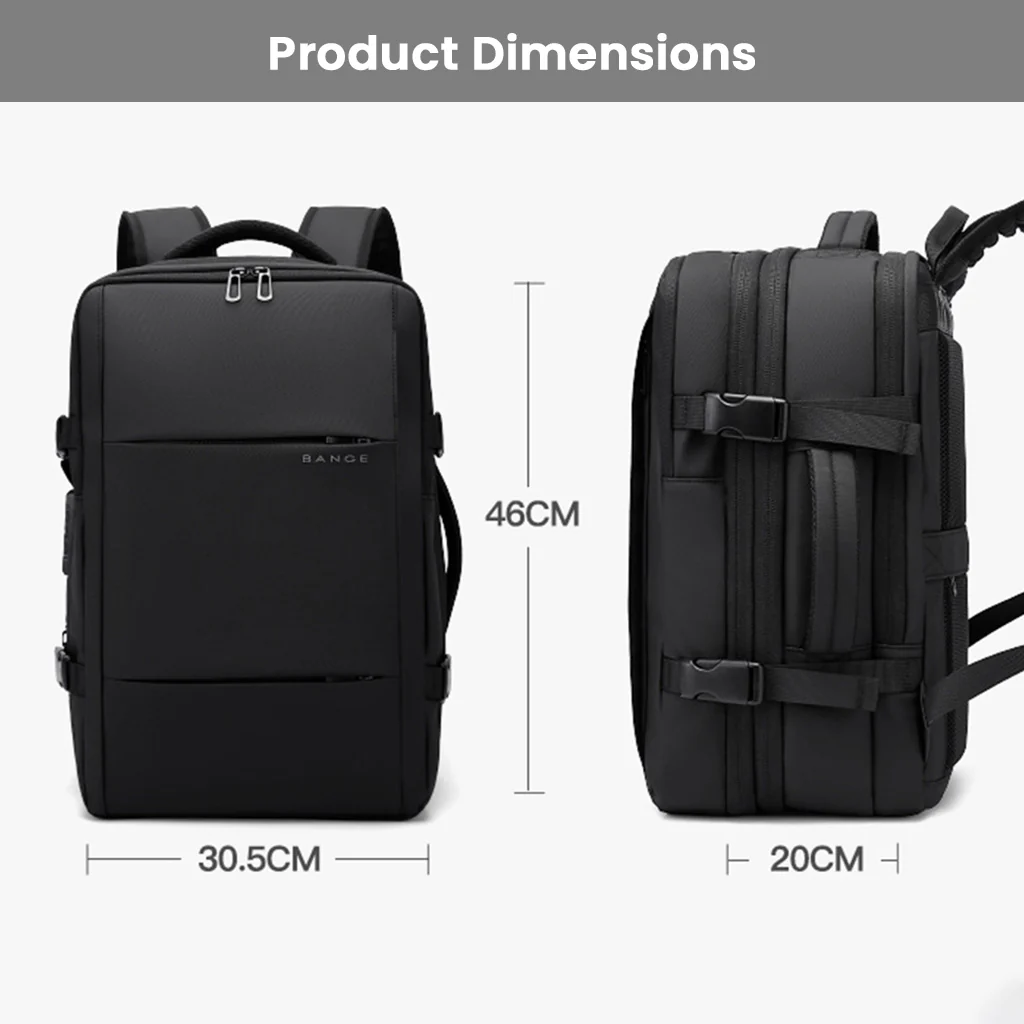 BANGE - 3028 35L Smart Travel Backpack with USB Port Fit for 17.3 - Image 8