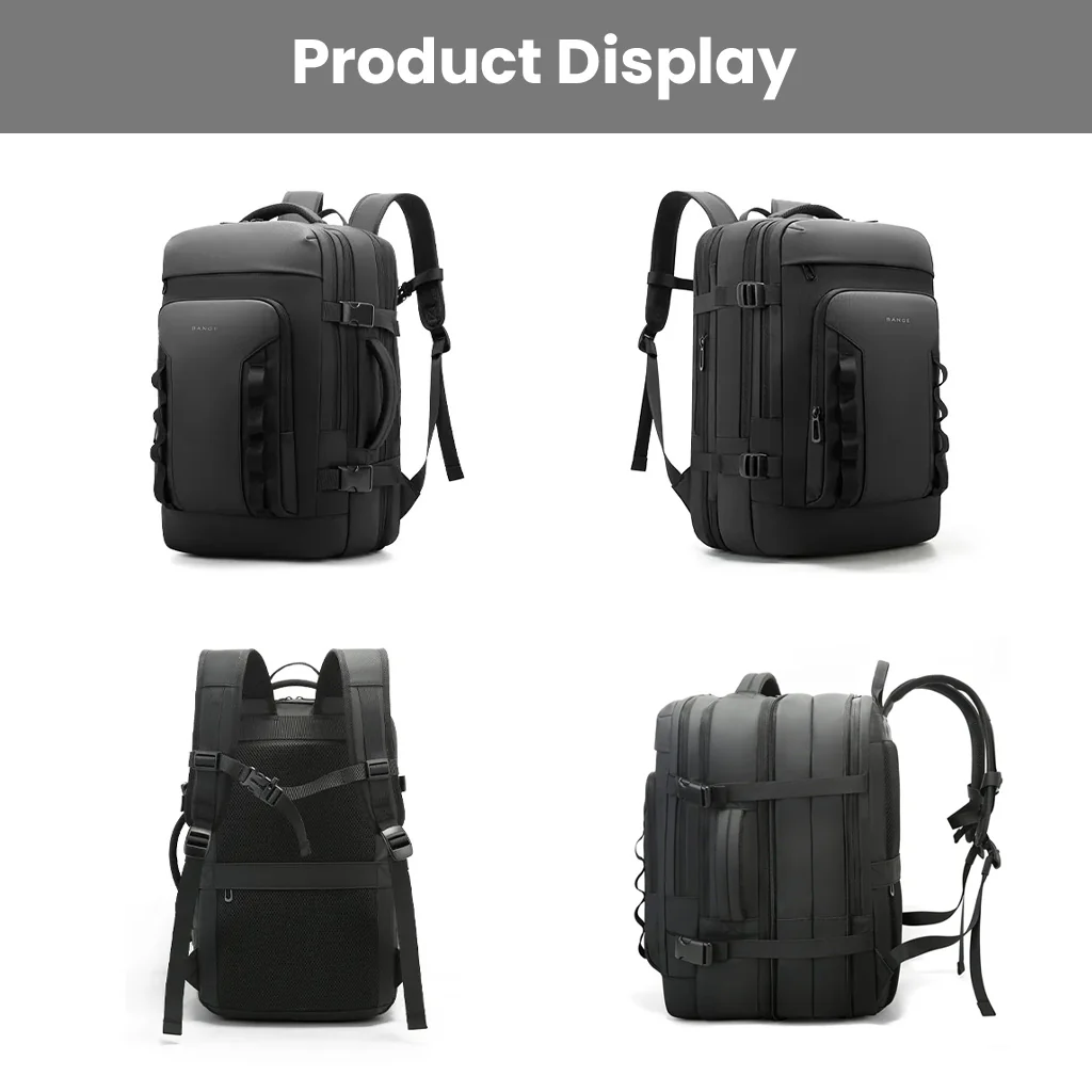 BANGE 3055 Laptop Backpack 40L Large Capacity Waterproof Travel Bag - Image 6
