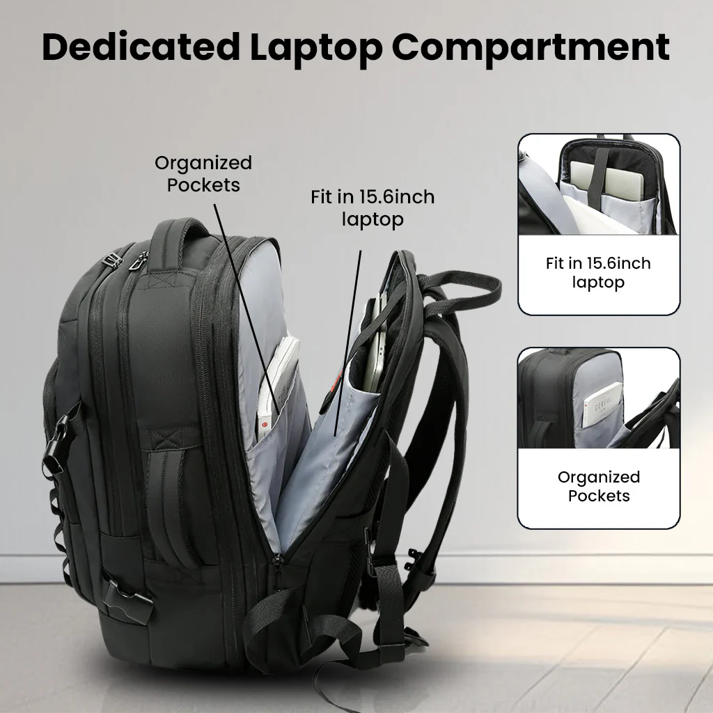 BANGE 3055 Laptop Backpack 40L Large Capacity Waterproof Travel Bag - Image 8