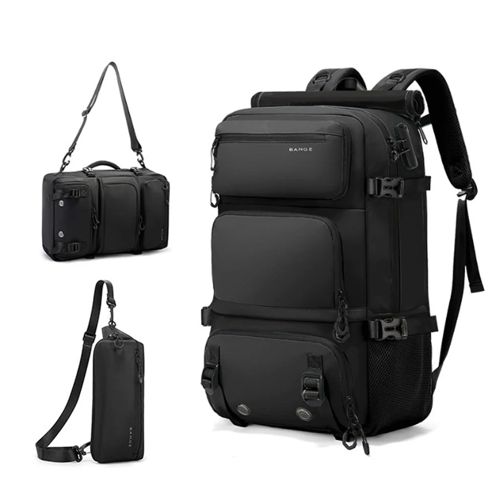 BANGE 1810 35L Large Capacity Bag Travelling Backpack with Detachable Sling Bag