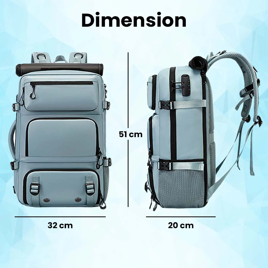 BANGE 1810 35L Large Capacity Bag Travelling Backpack with Detachable Sling Bag - Image 11