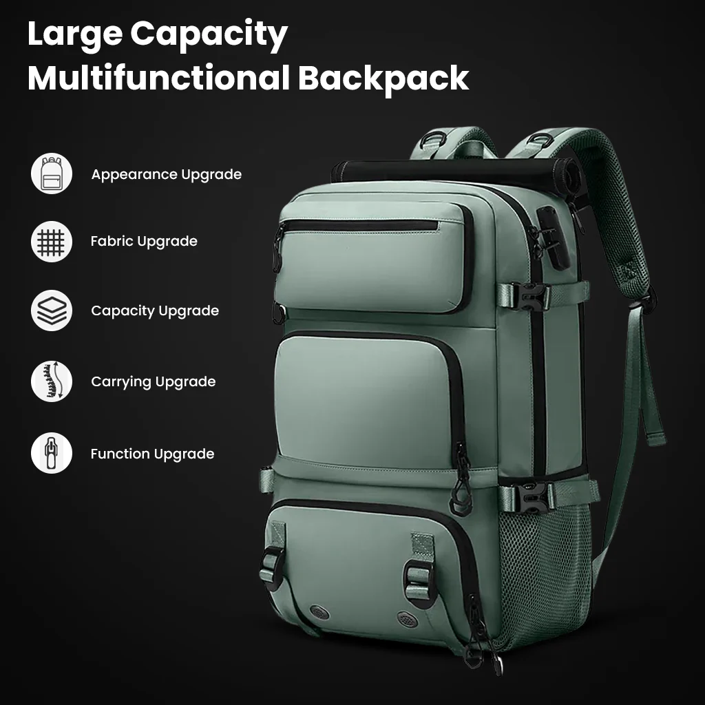 BANGE 1810 35L Large Capacity Bag Travelling Backpack with Detachable Sling Bag - Image 13