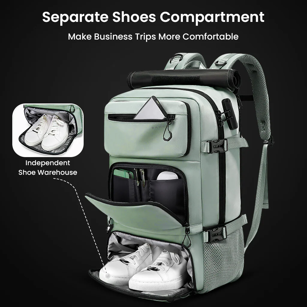 BANGE 1810 35L Large Capacity Bag Travelling Backpack with Detachable Sling Bag - Image 14