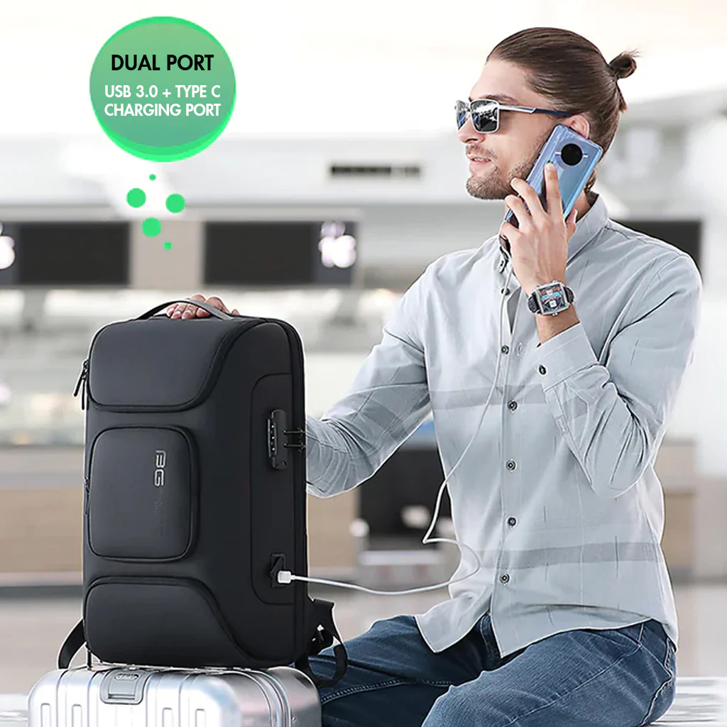 BANGE - 7216 Plus 35L Travel Backpack with Antitheft Lock & Charging Port - Image 14