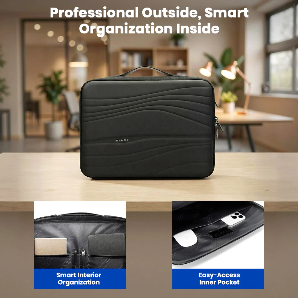 BANGE - 8018 Hardshell Waterproof 14" Laptop Messenger Bag Briefcase for Men - Image 3