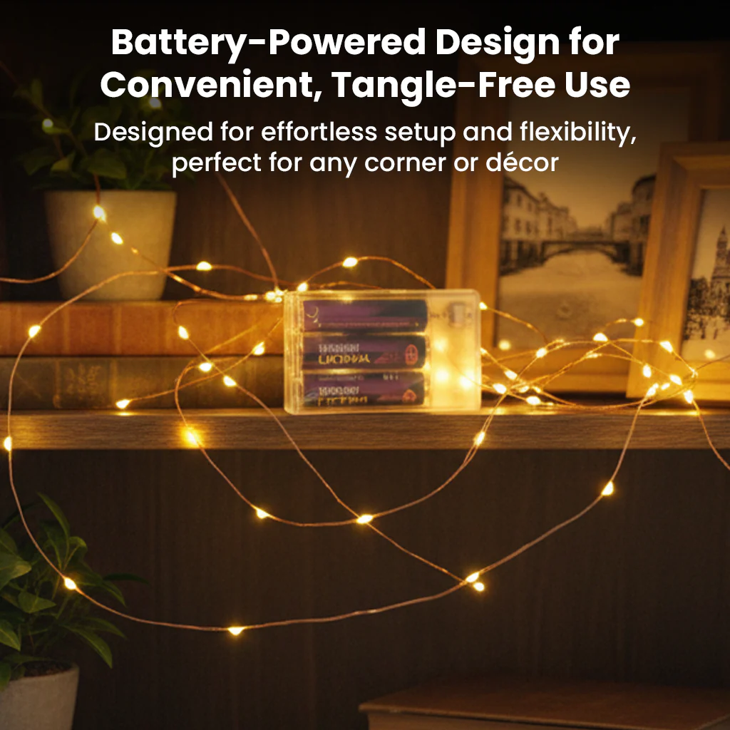 Battery Fairy Lights 10M with 100 Warm LEDs for Home & Festive Decor - Image 8