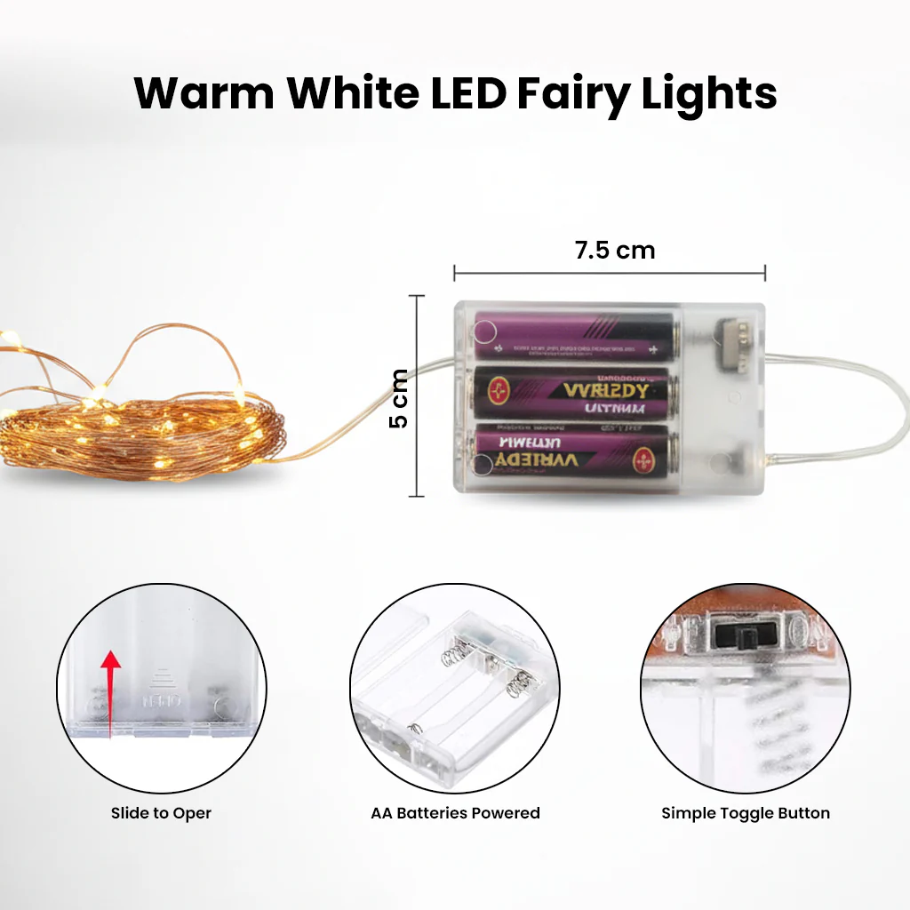 Battery Fairy Lights 10M with 100 Warm LEDs for Home & Festive Decor - Image 9