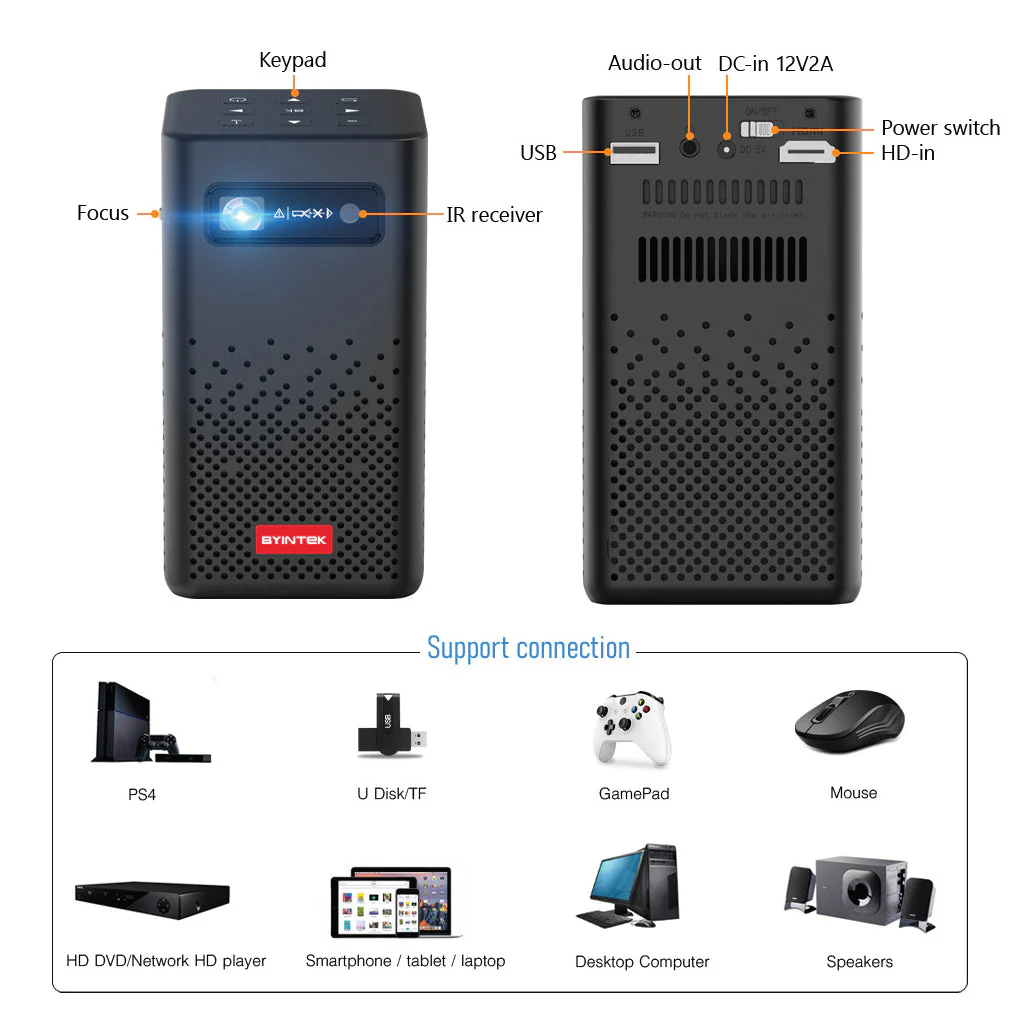 Byintek - P20 Portable Mini Projector - Image 8