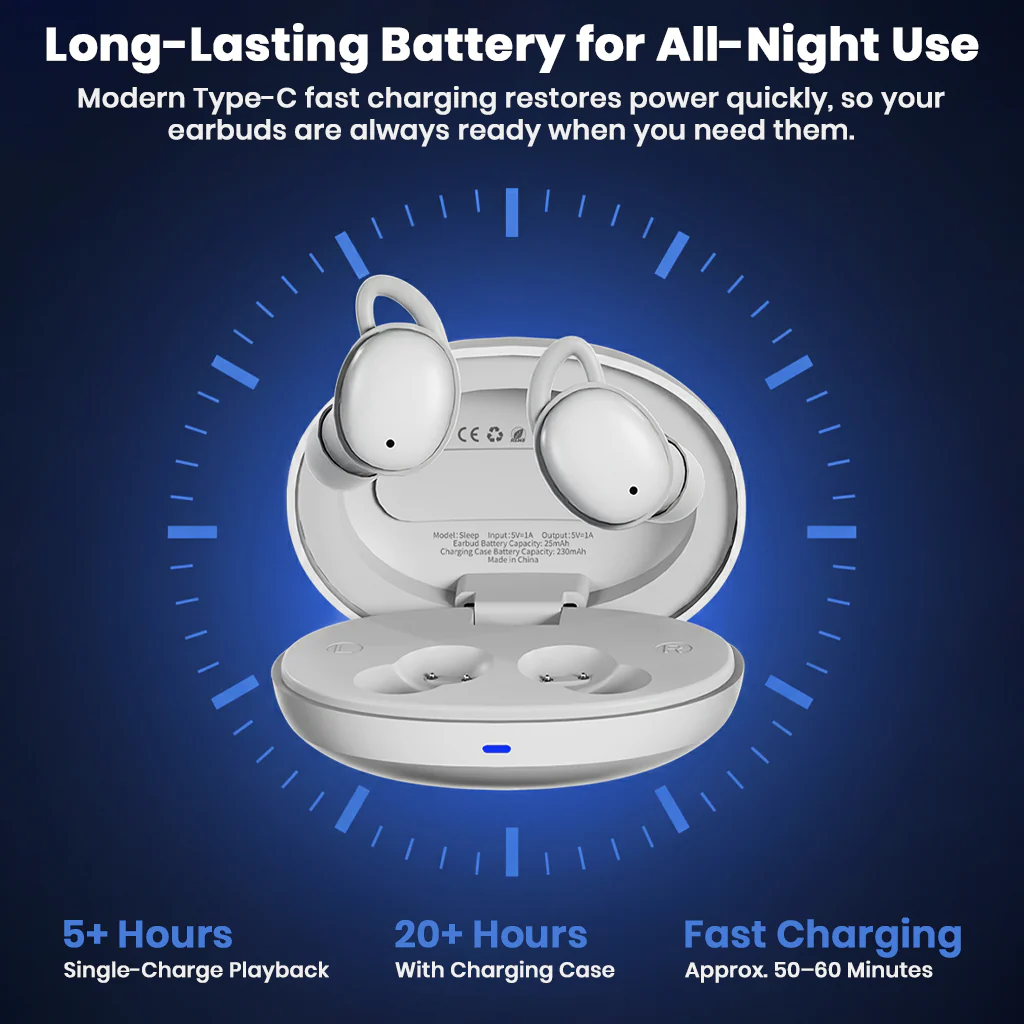 CCA- Sleep 6mm Dynamic Driver Smart ANC Bluetooth 5.4 TWS - Image 8