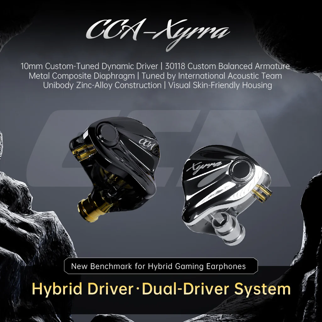 CCA - Xyraa Hybrid 10mm DD + 1 BA Driver Gaming IEM - Image 2